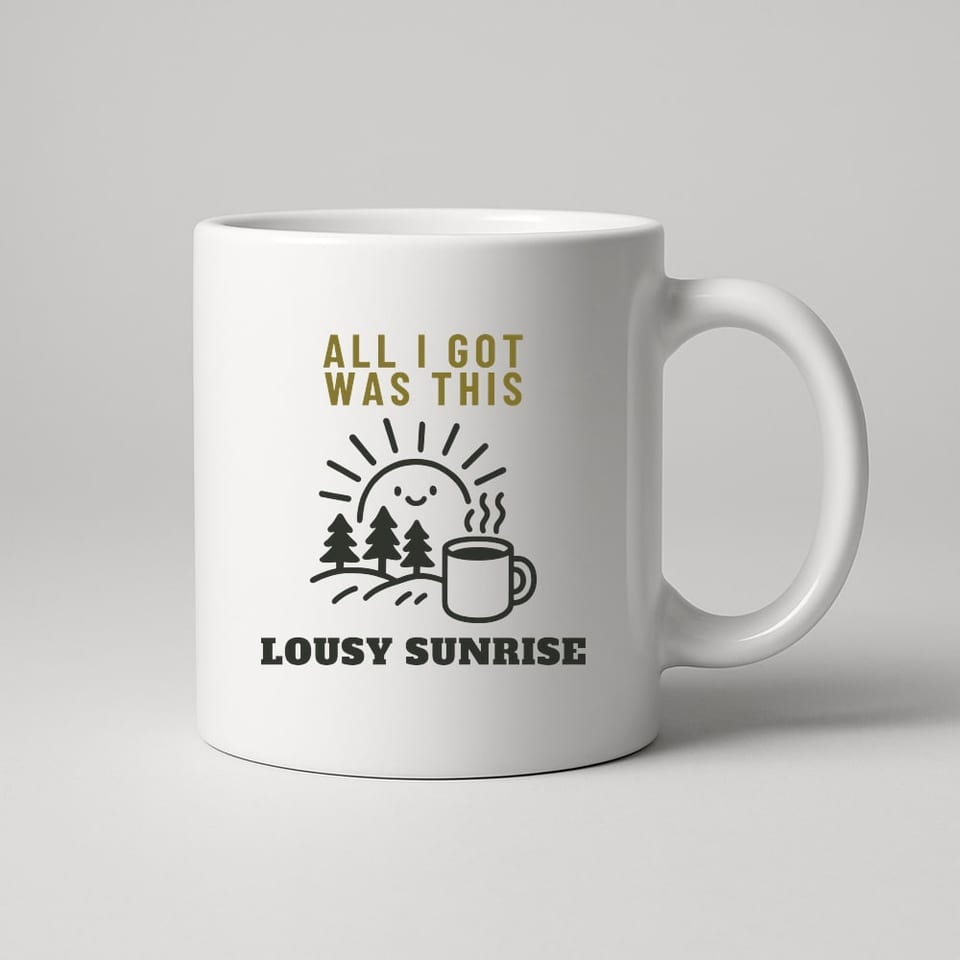 All I Got Was This Lousy Sunrise mug, White