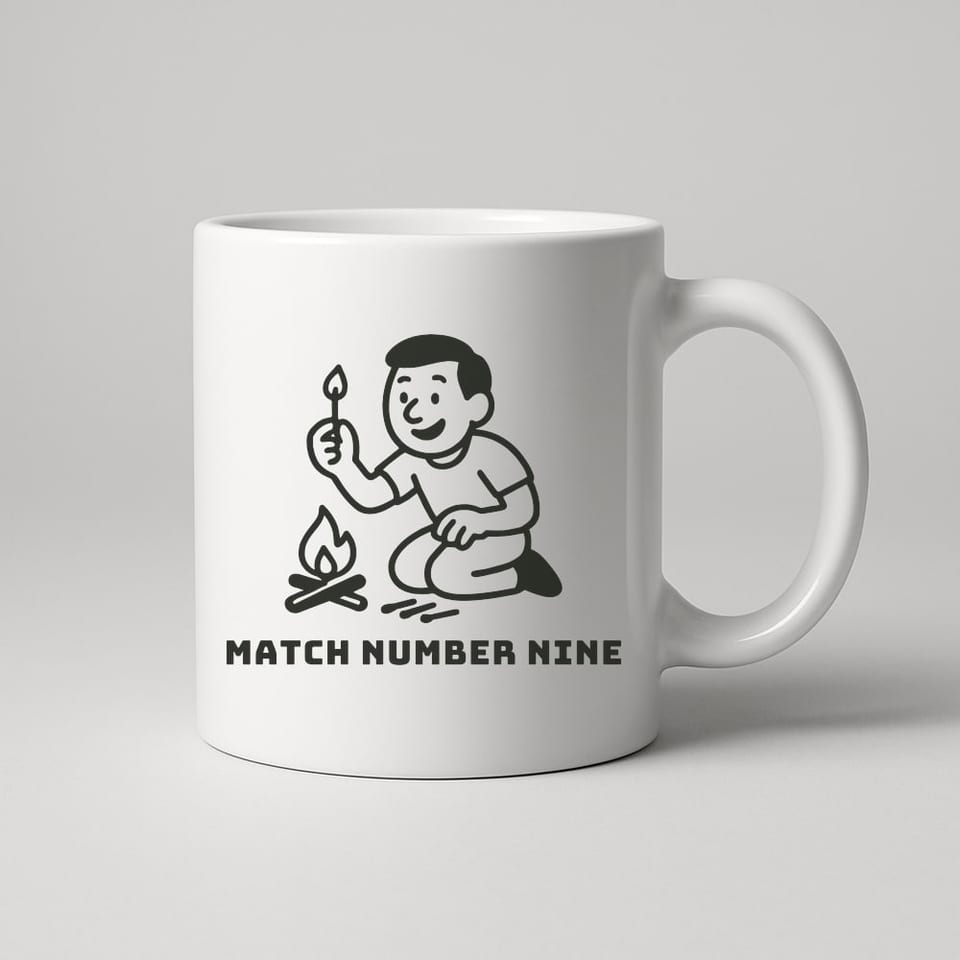 Match Number Nine mug, White