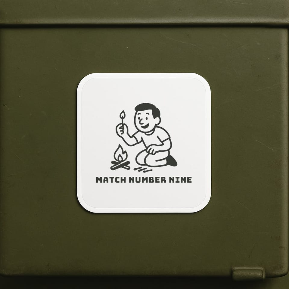 Match Number Nine sticker, White