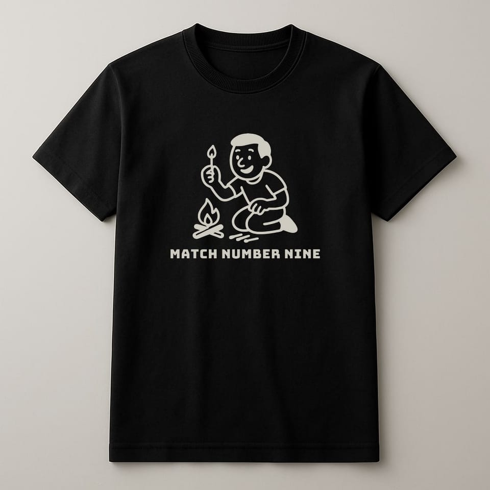 Match Number Nine tee, Black