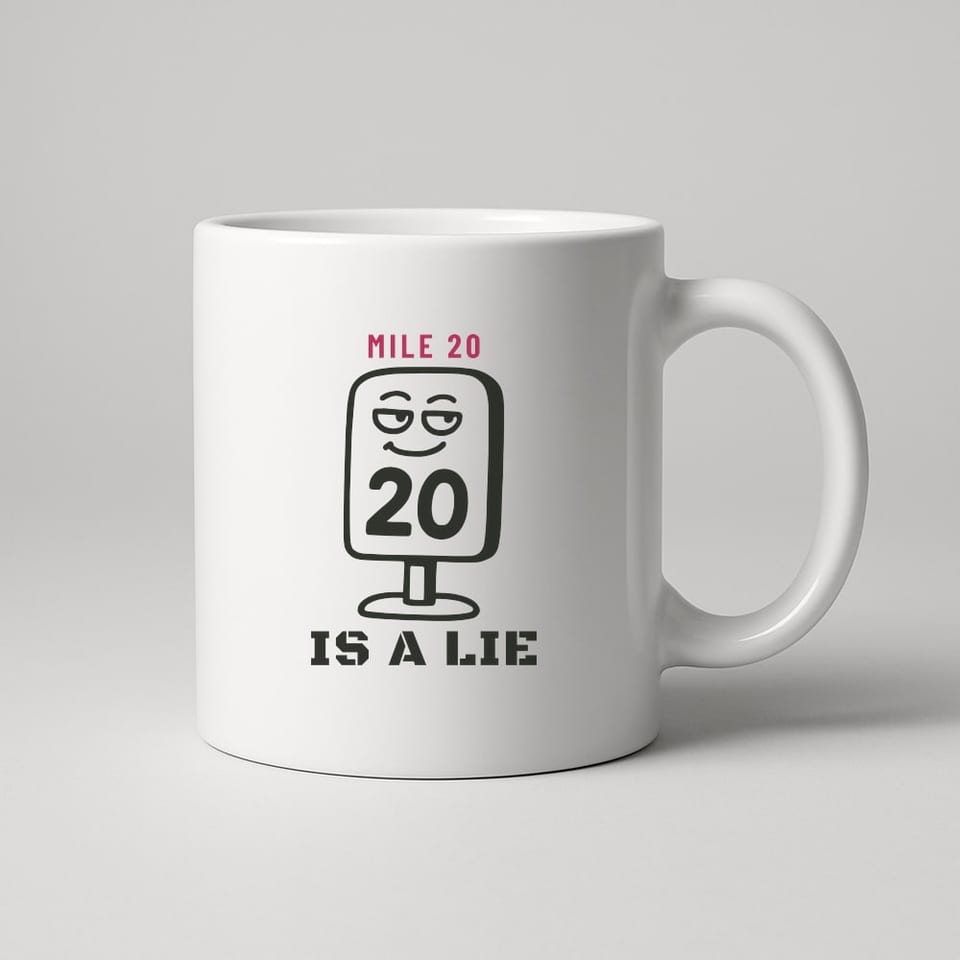 Mile 20 Is a Lie mug, White