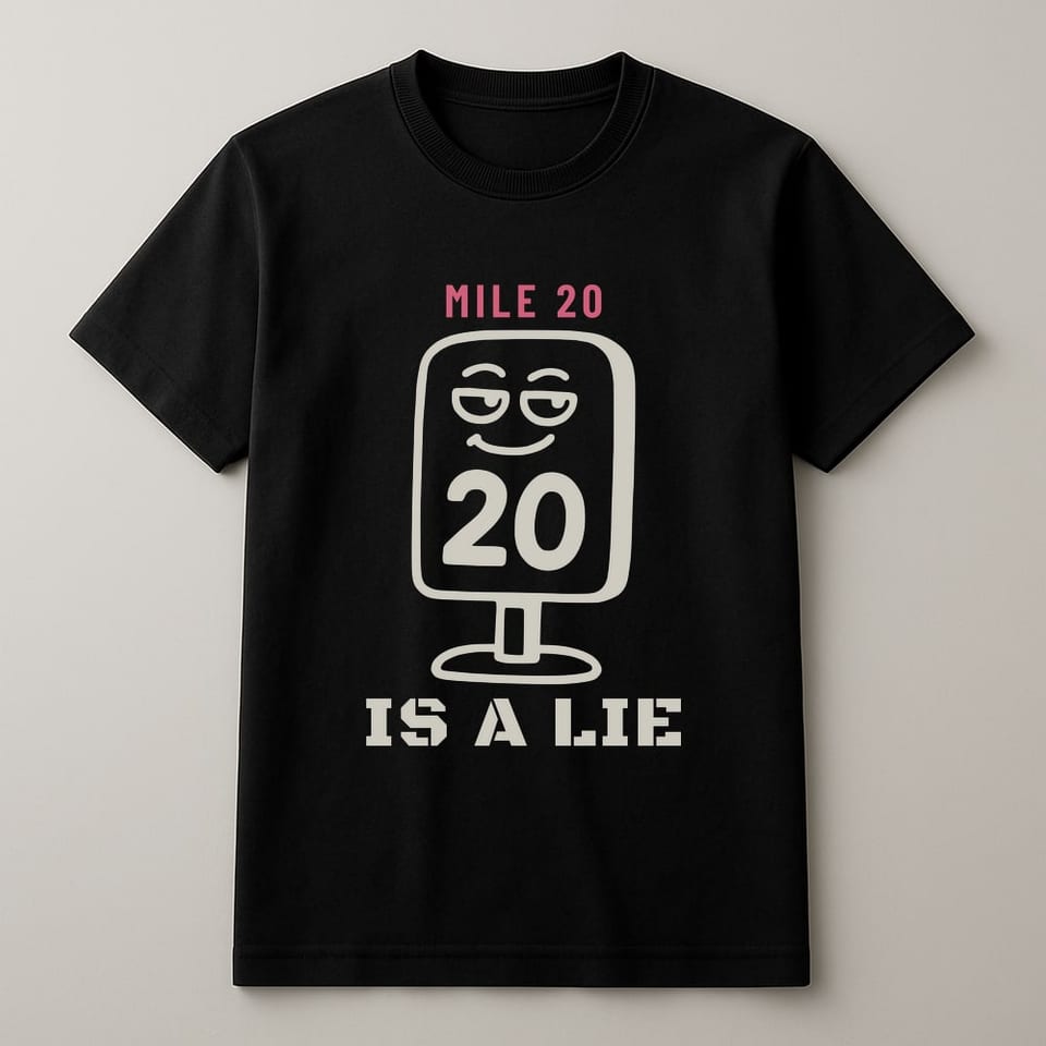 Mile 20 Is a Lie tee, Black