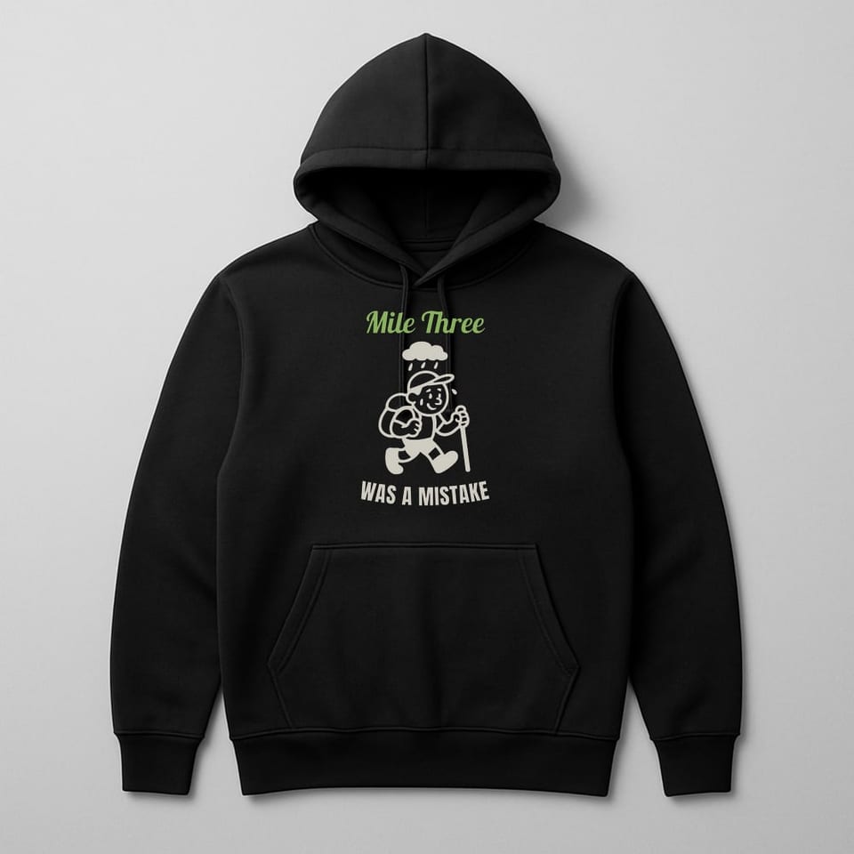 Mile Three Was a Mistake hoodie, Black