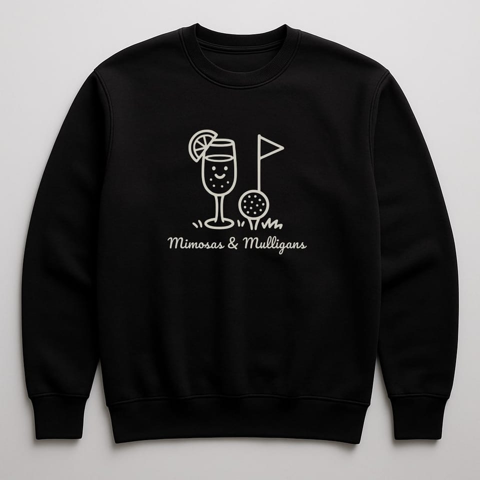 Mimosas and Mulligans sweatshirt, Black