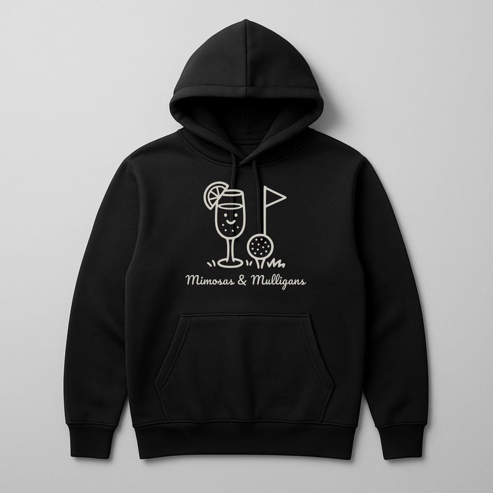 Mimosas and Mulligans hoodie, Black