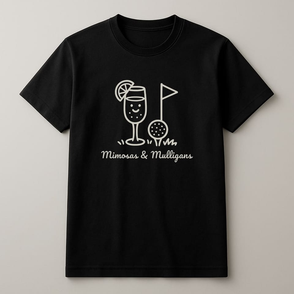 Mimosas and Mulligans tee, Black