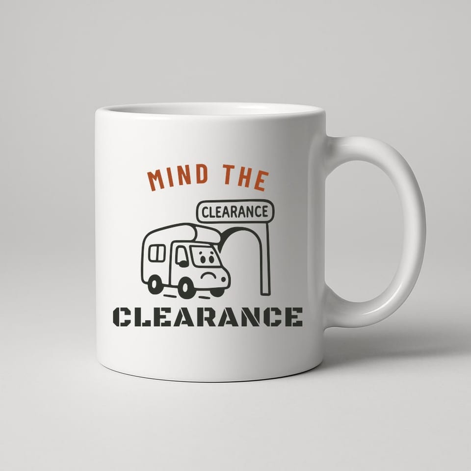 Mind the Low Bridge mug, White