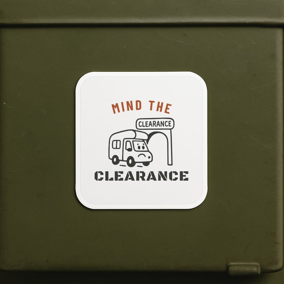 Mind the Low Bridge sticker, White
