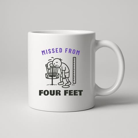Missed From Four Feet mug, White