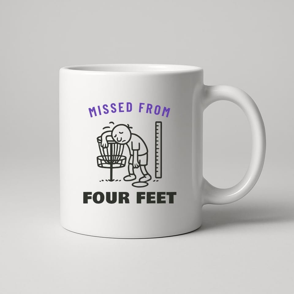 Missed From Four Feet mug, White