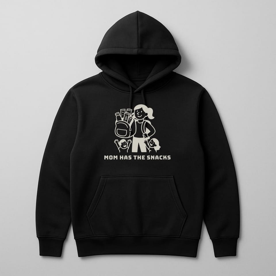 Mom Has the Snacks hoodie, Black
