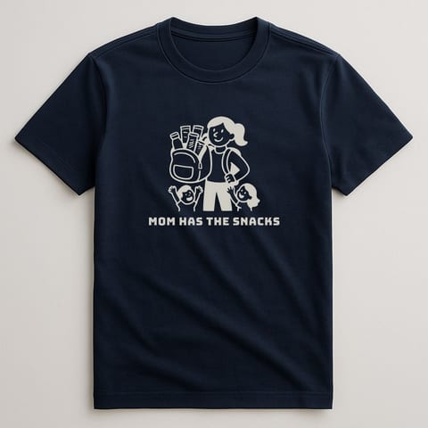 Mom Has the Snacks tee, Navy
