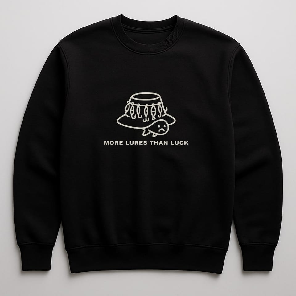More Lures Than Luck sweatshirt, Black