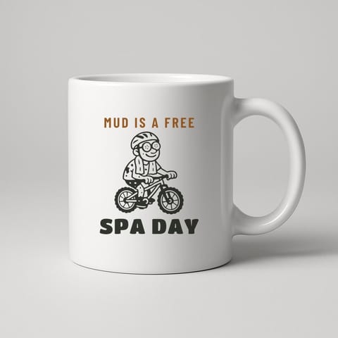 Mud Is a Free Spa Day mug, White