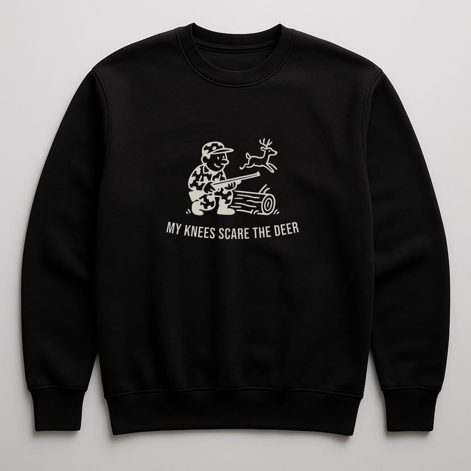 My Knees Scare the Deer sweatshirt, Black