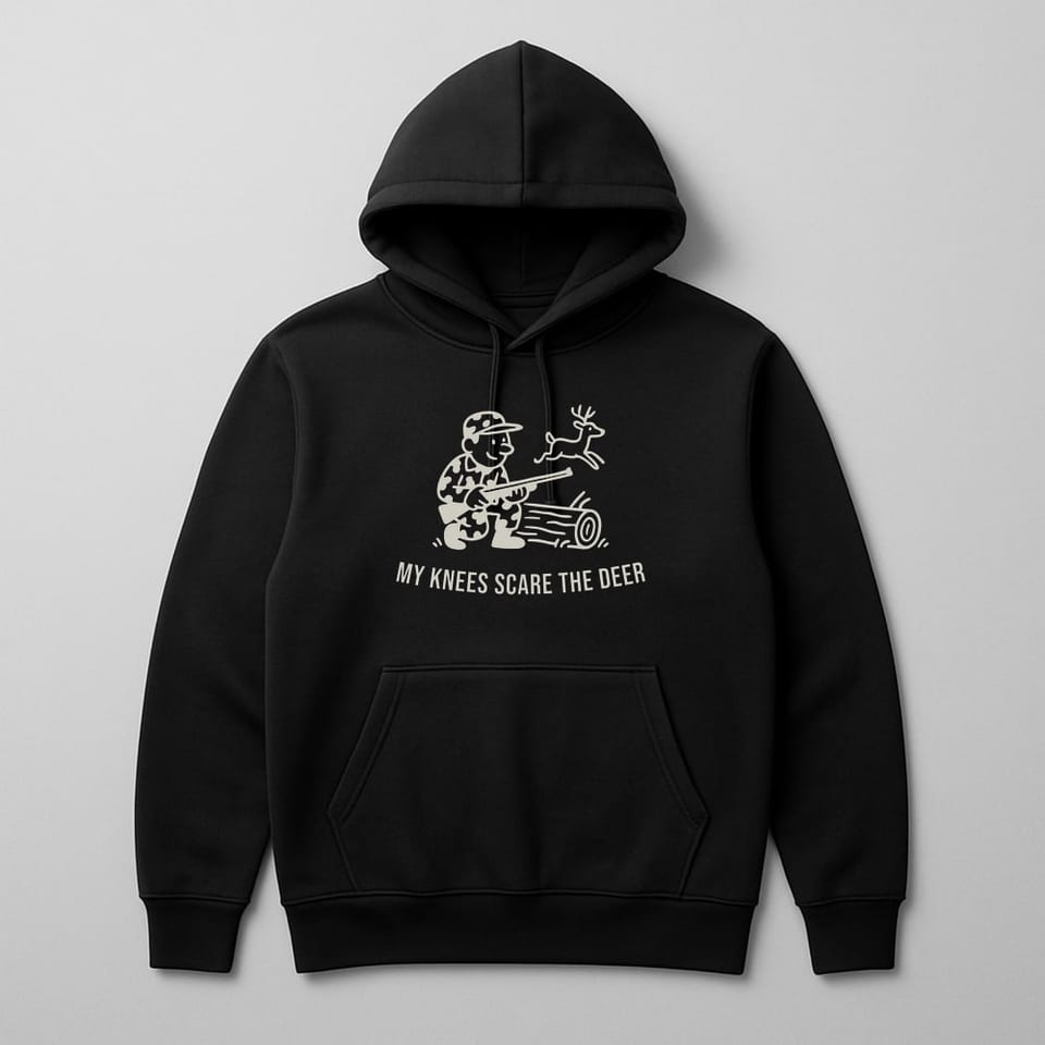 My Knees Scare the Deer hoodie, Black
