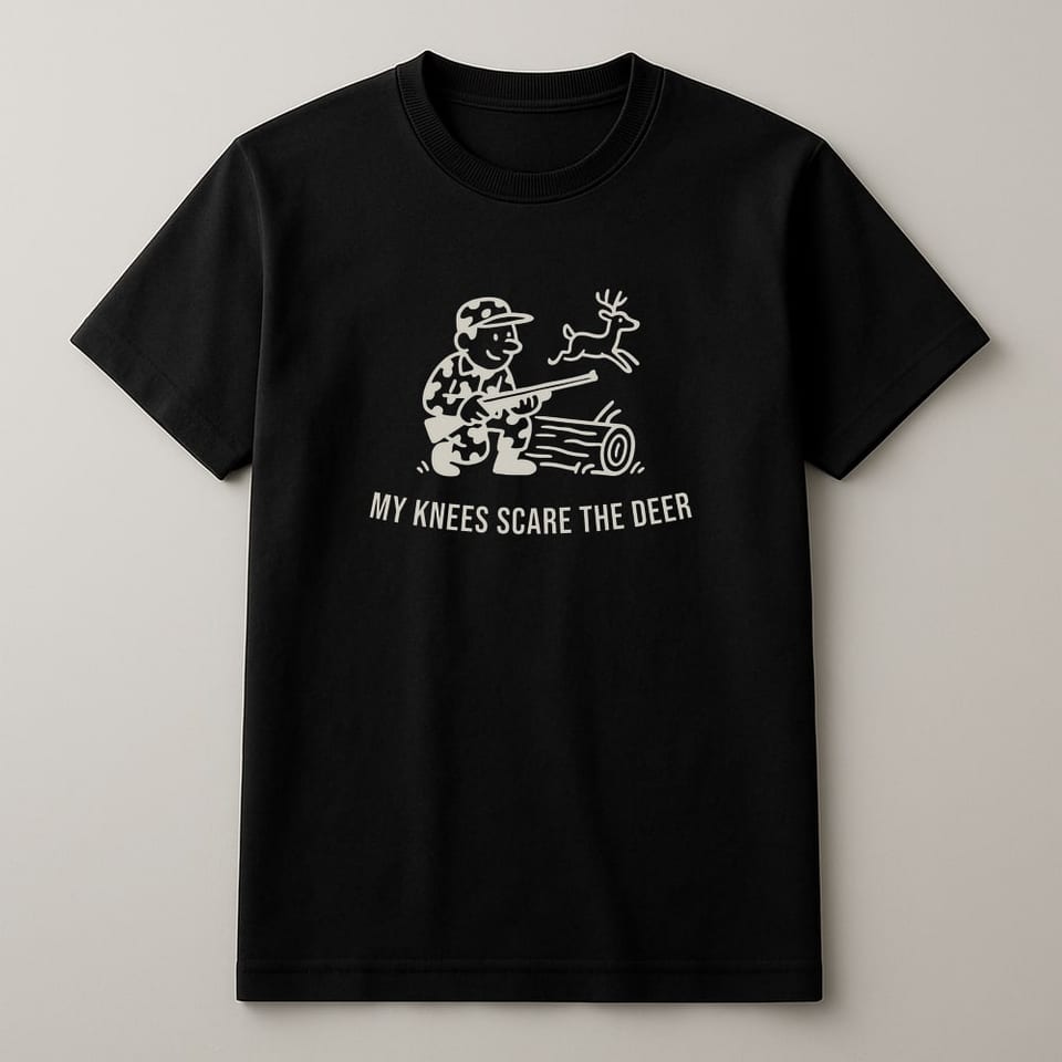 My Knees Scare the Deer tee, Black
