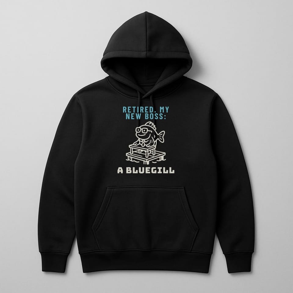 My New Boss Is a Bluegill hoodie, Black