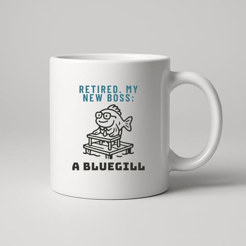 My New Boss Is a Bluegill mug, White