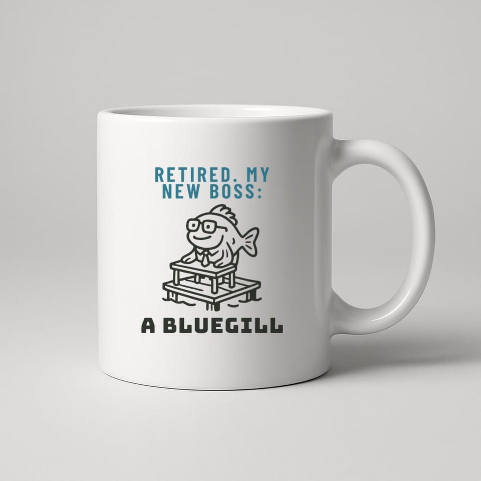 My New Boss Is a Bluegill mug, White