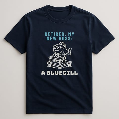My New Boss Is a Bluegill tee, Navy