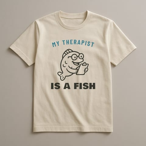 My Therapist Is a Fish tee, Natural