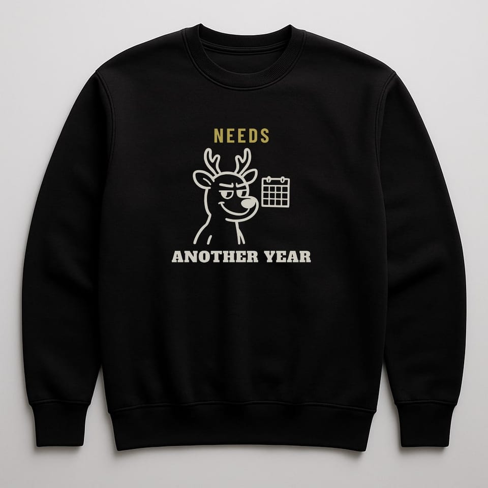Needs Another Year sweatshirt, Black