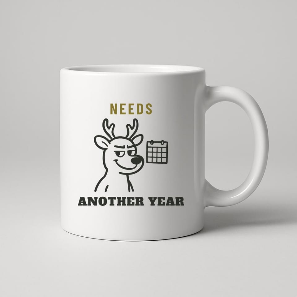 Needs Another Year mug, White