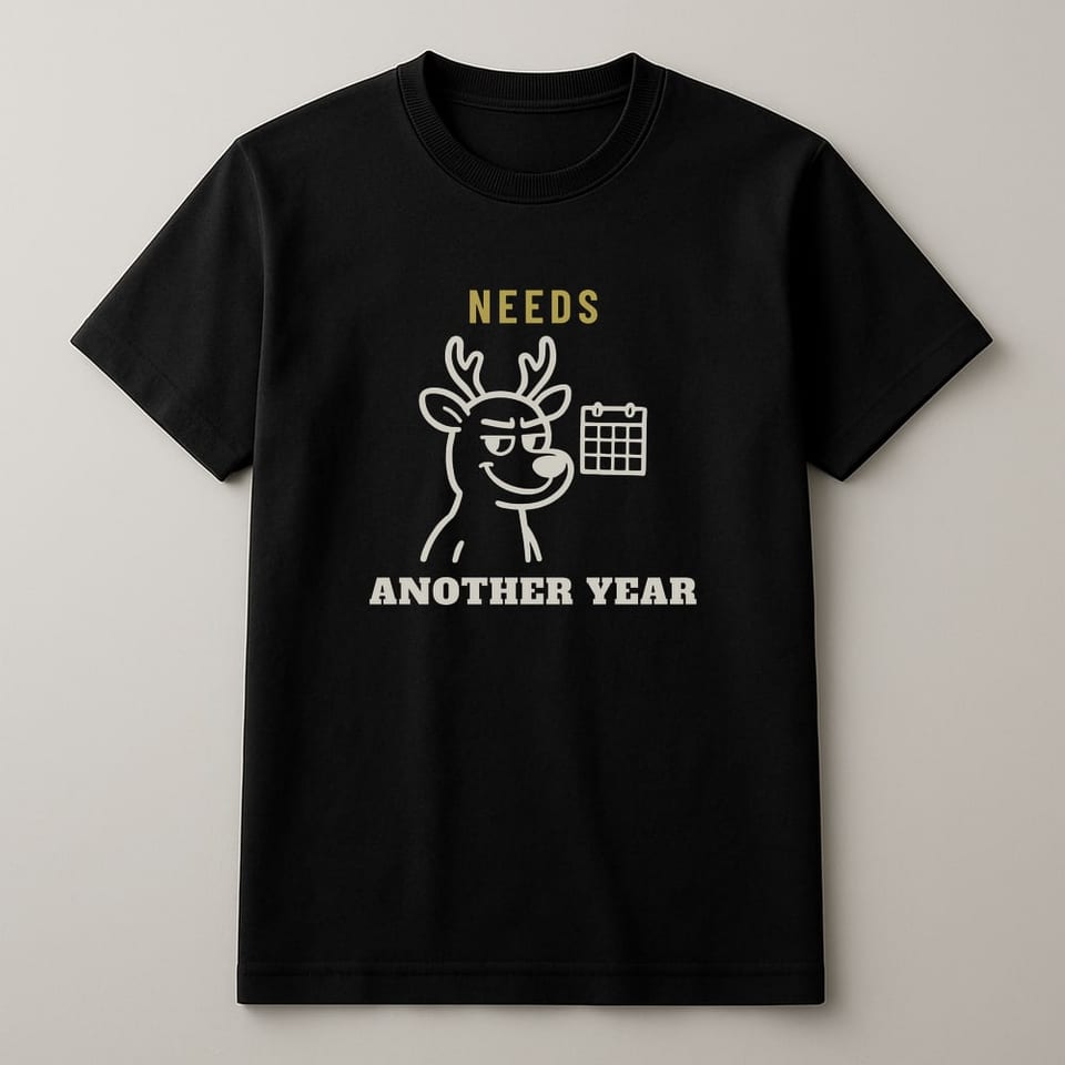 Needs Another Year tee, Black