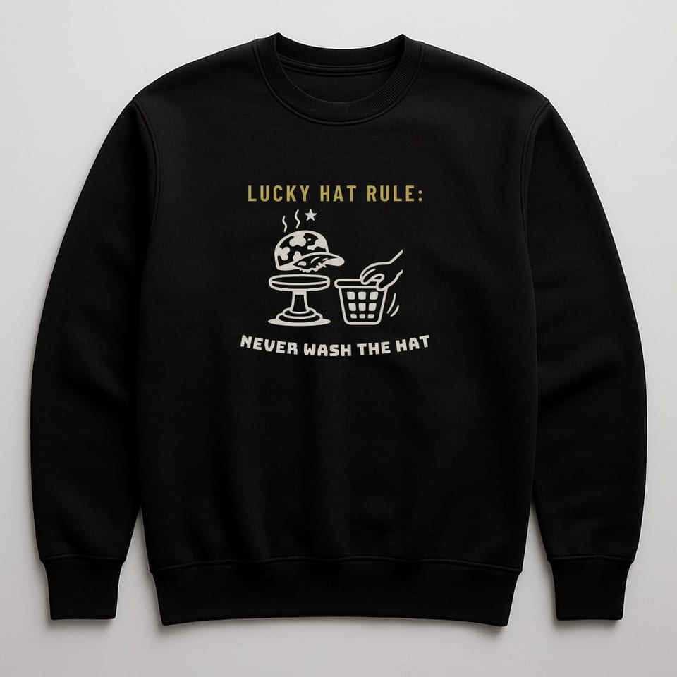 Never Wash the Lucky Hat sweatshirt, Black