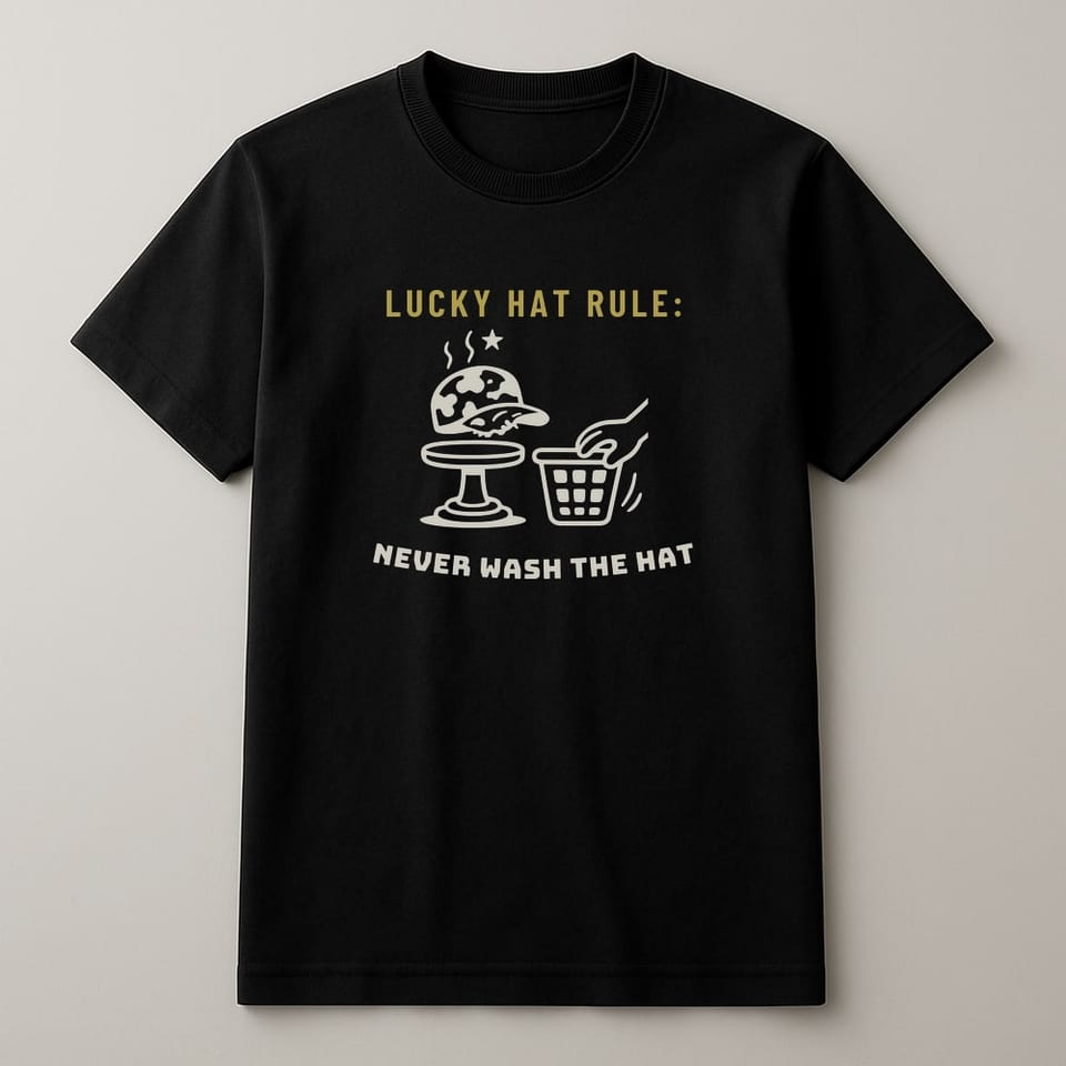 Never Wash the Lucky Hat tee, Black