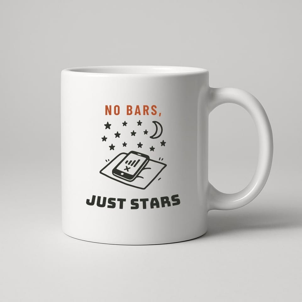 No Bars, Just Stars mug, White