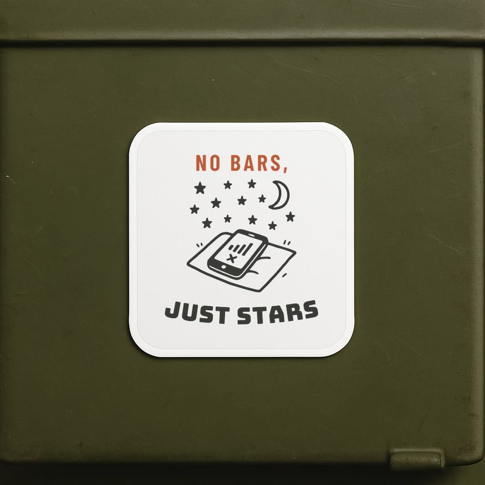 No Bars, Just Stars sticker, White