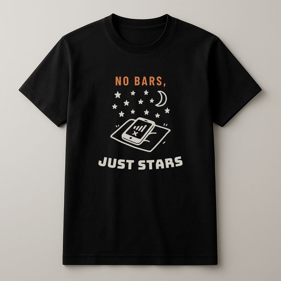 No Bars, Just Stars tee, Black