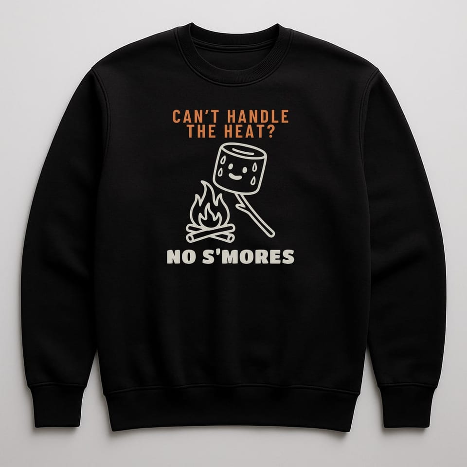 Can’t Handle the Heat? No S’mores. sweatshirt, Black