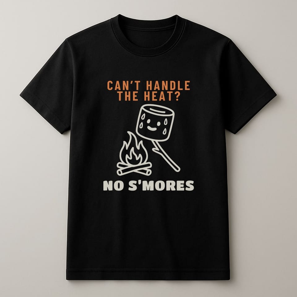 Can’t Handle the Heat? No S’mores. tee, Black