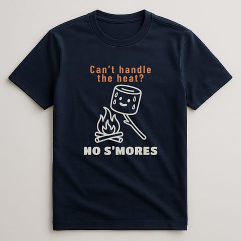Can’t Handle the Heat? No S’mores. tee, Navy