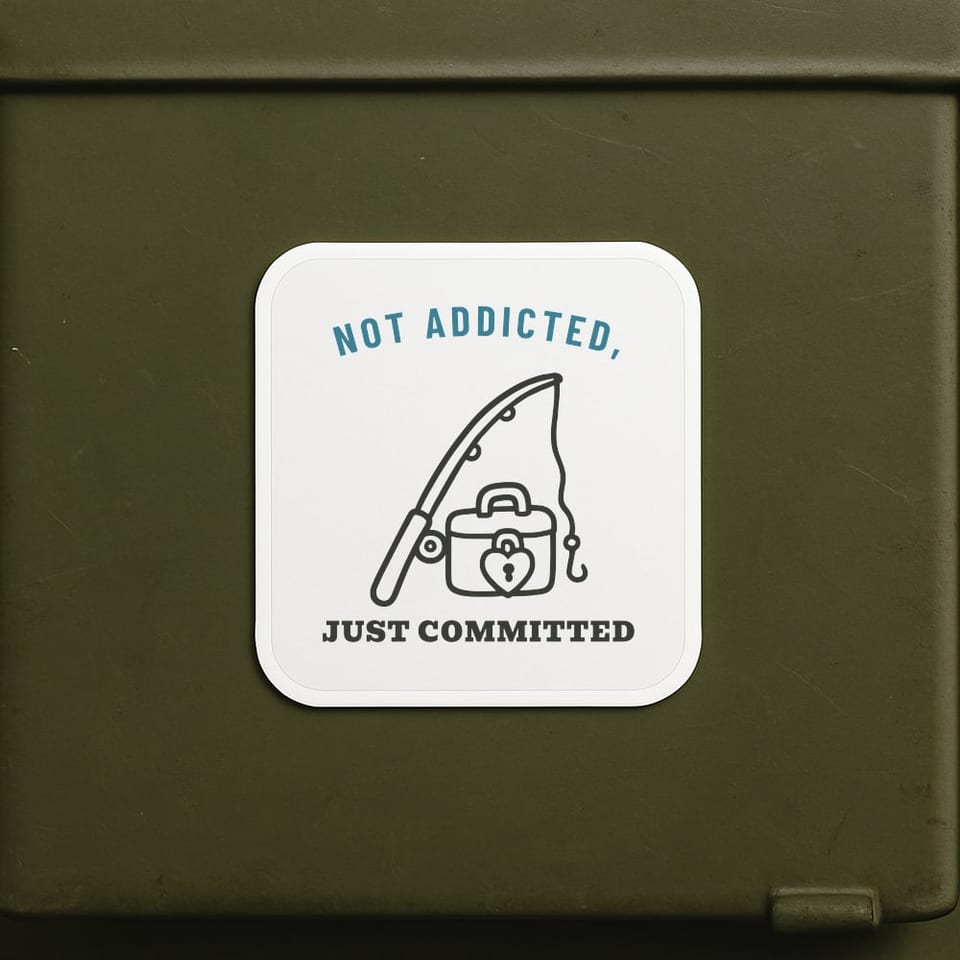 Not Addicted, Just Committed sticker, White