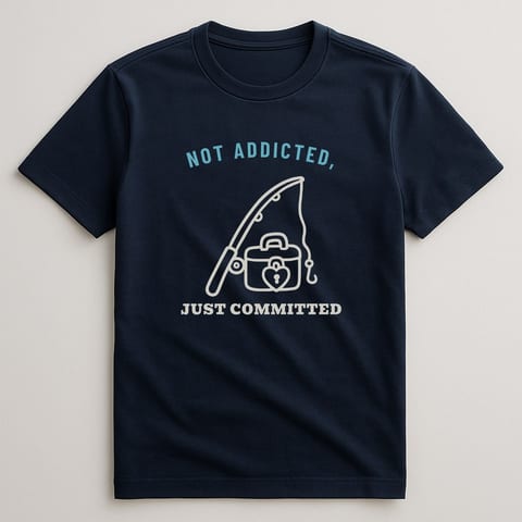 Not Addicted, Just Committed tee, Navy