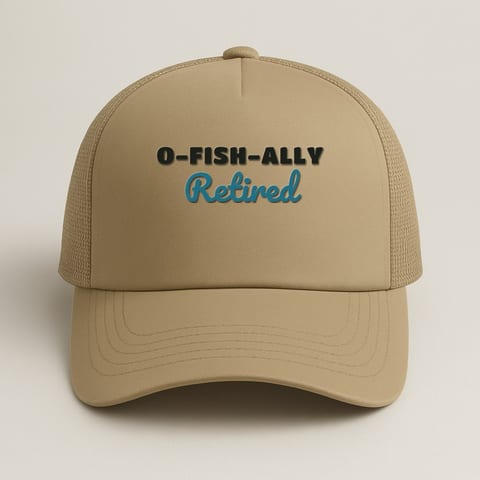 O-Fish-ally Retired trucker hat, Khaki