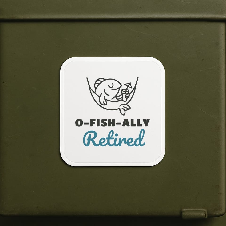 O-Fish-ally Retired sticker, White