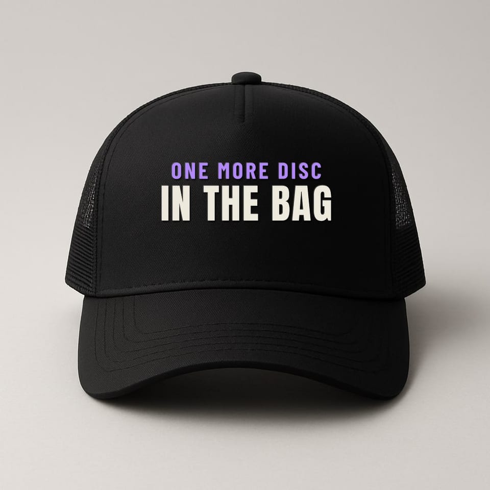 One More Disc in the Bag trucker hat, Black