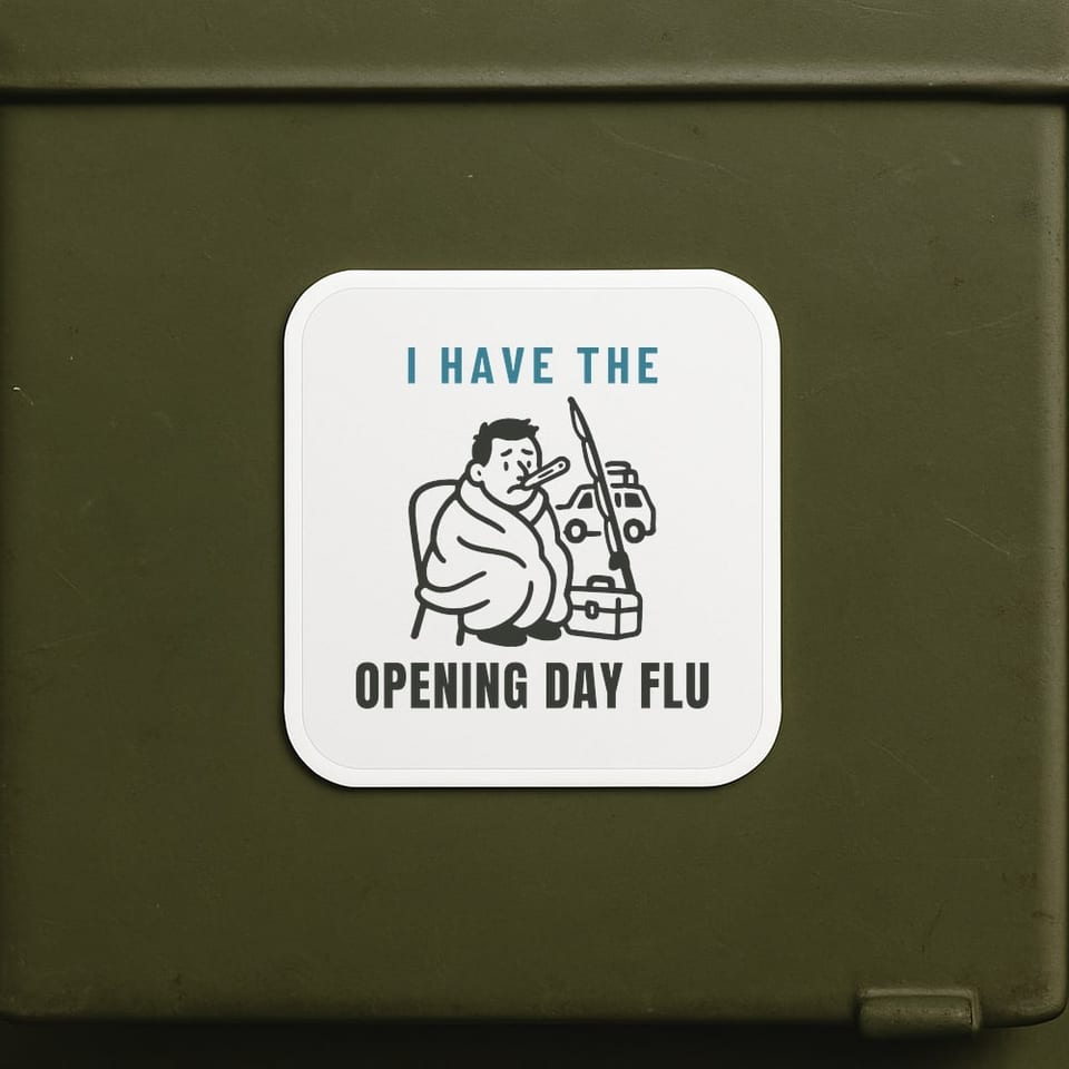 Opening Day Flu sticker, White
