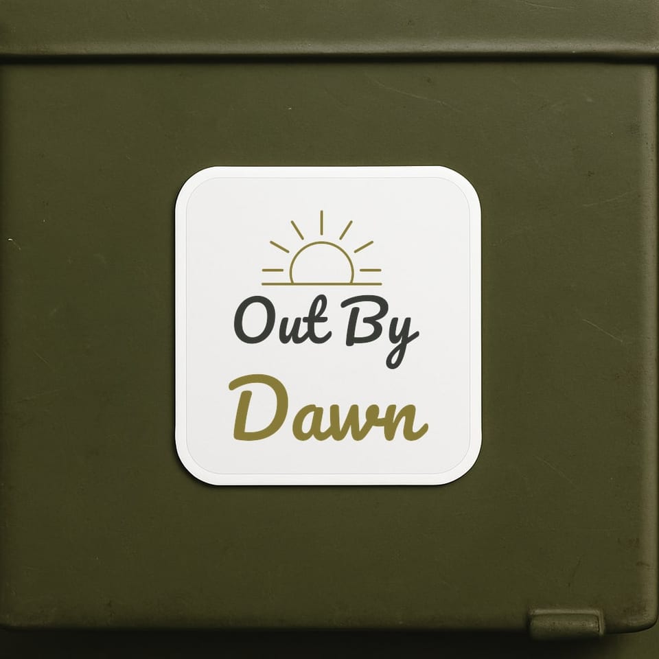 Out By Dawn sticker, White