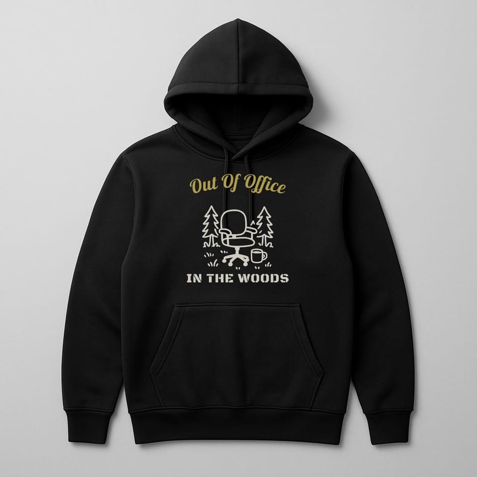 Out of Office. In the Woods. hoodie, Black