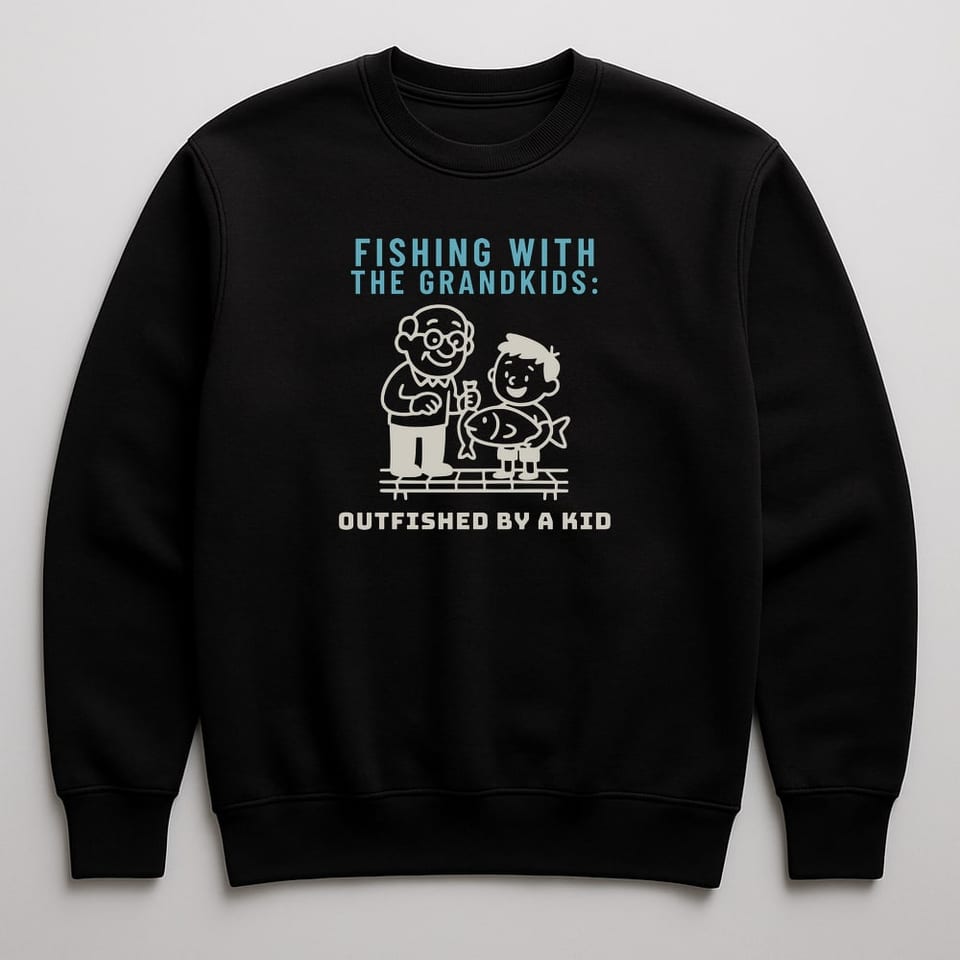 Outfished by a Kid sweatshirt, Black