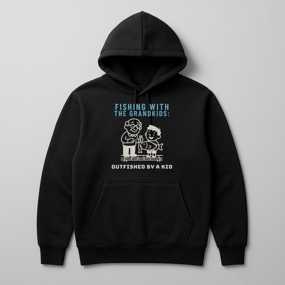 Outfished by a Kid hoodie, Black