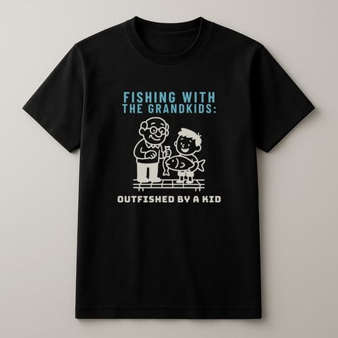 Outfished by a Kid tee, Black
