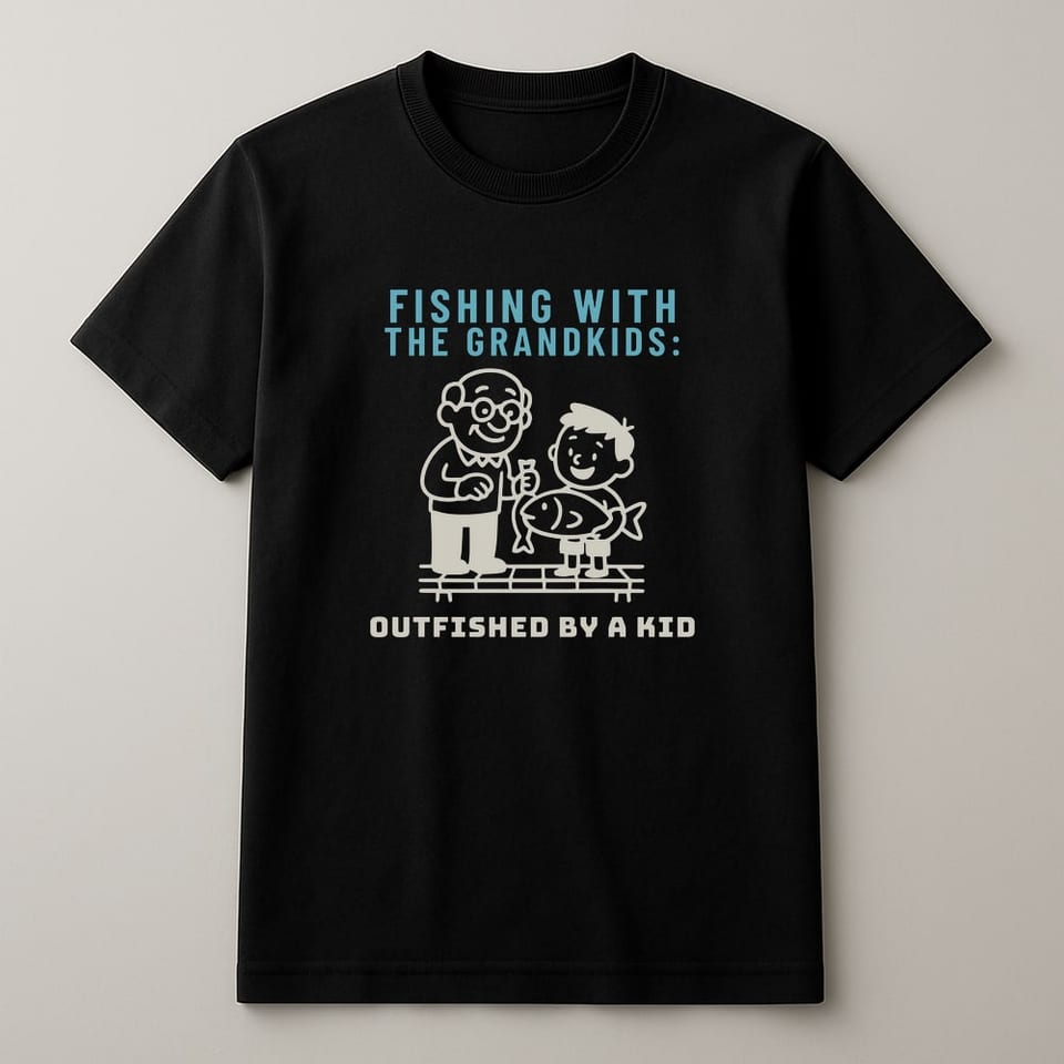 Outfished by a Kid tee, Black