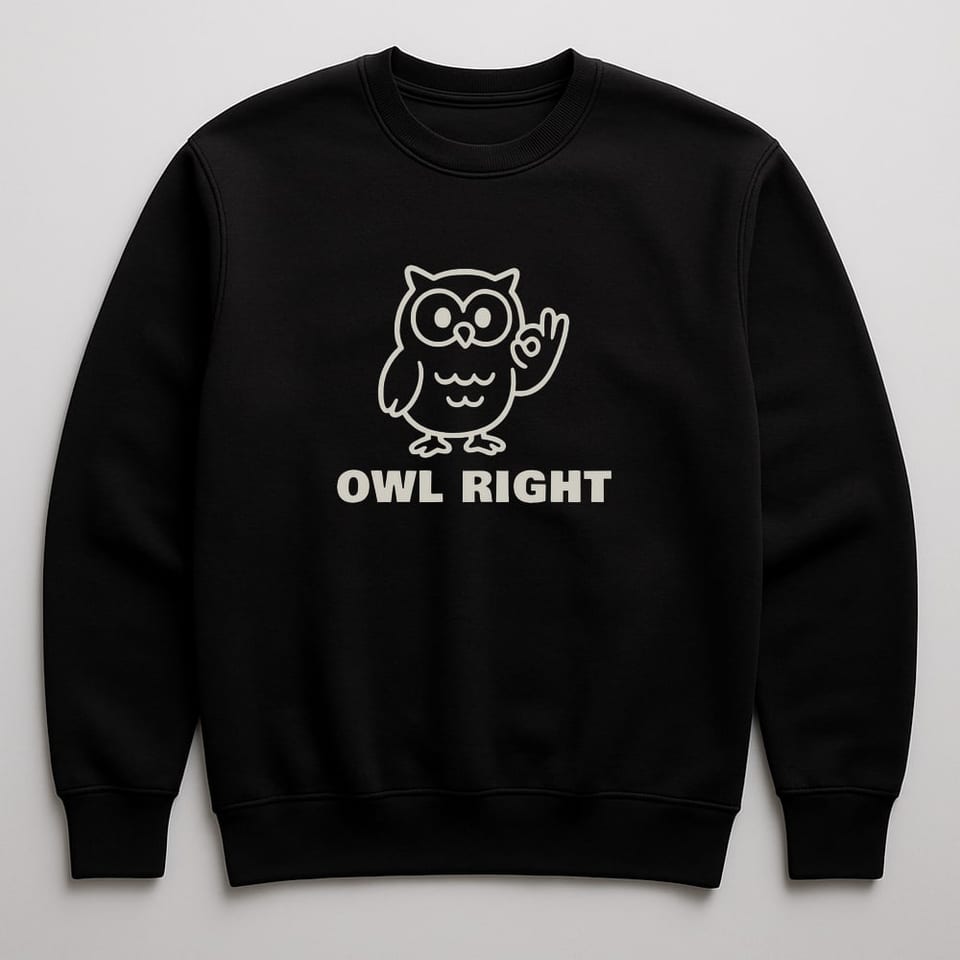Owl Right sweatshirt, Black